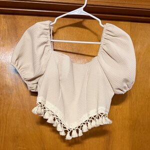 Cream Puff Sleeve Women's Top
